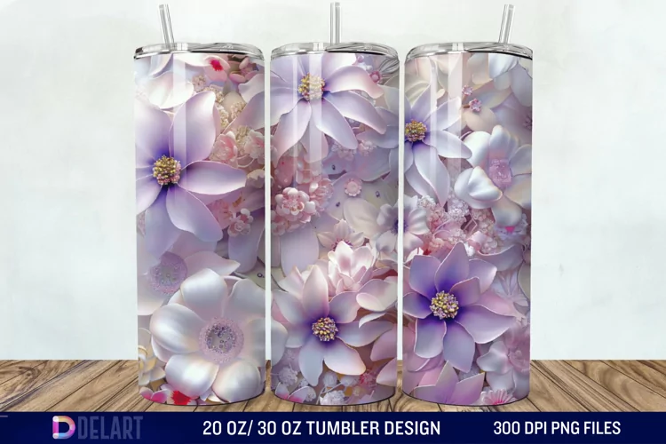 3D Floral Tumbler Wrap