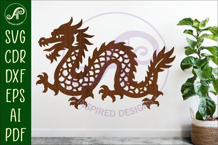 Chinese Dragon wall art sign, SVG file. vector file design 1