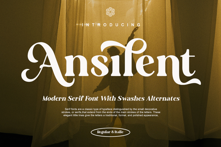 Ansilent - Modern Serif Font with Swash