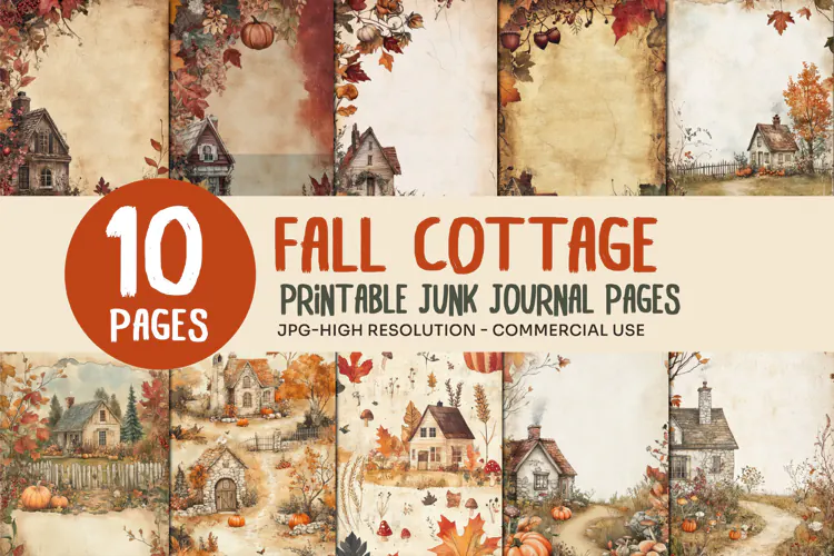 Fall Cottage Junk Journal Pages