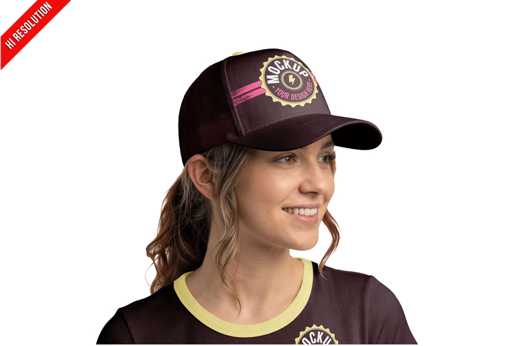 Trucker Cap Worn By A Young Woman