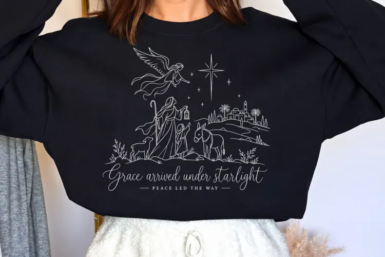 Heaven Touched Earth Nativity Christmas PNG, Christian Nativ