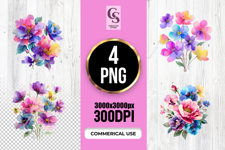 Purple Flower Clipart Image 7