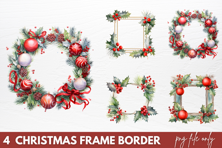 Christmas Frame Border Sublimation PNG