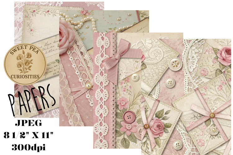 Shabby Chic, Pink, Paper, Floral, Papers, Junk Journal