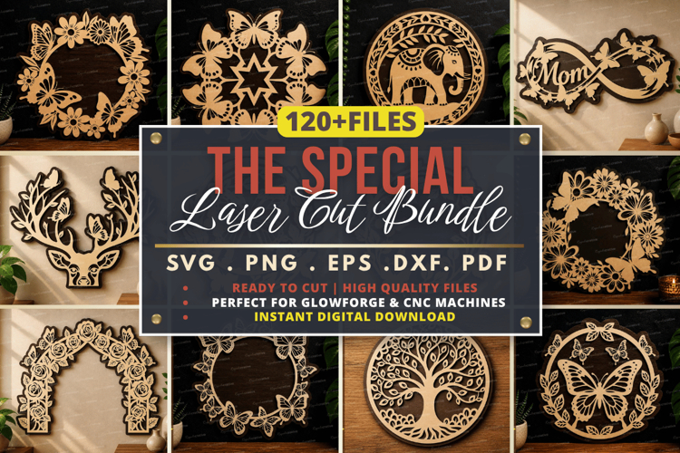 Laser Cut Mega SVG Bundle, Laser Cut Bundle SVG Files Pack
