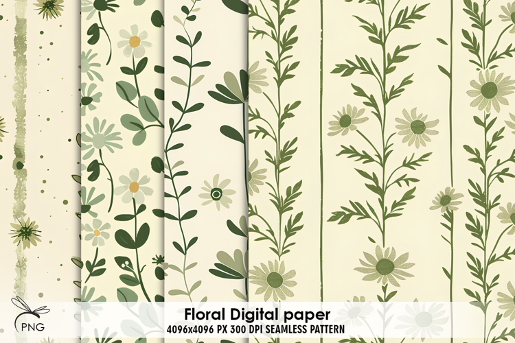 Floral digital paper, background clipart