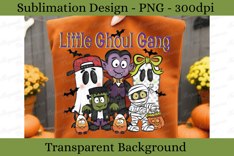 Halloween Little Ghoul Gang Hand Drawn Png Design