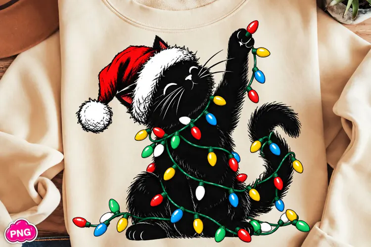 Christmas Cat PNG, Funny Christmas PNG, Cat Sublimation