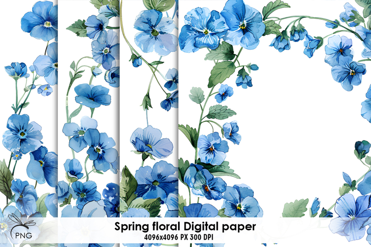 Floral digital paper, background clipart