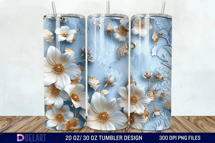 3D Floral Tumbler Wrap