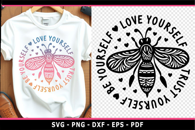 Bee zentangle mandala, Self love, Inspirational quotes SVG