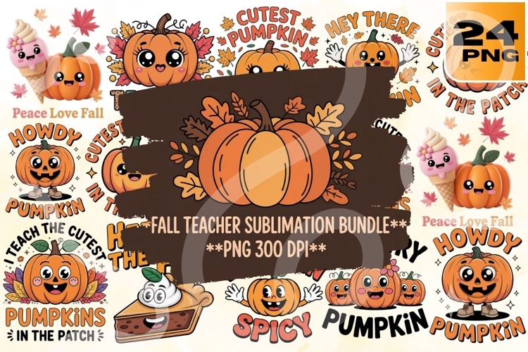 Fall Teacher PNG Sublimation Bundle 24