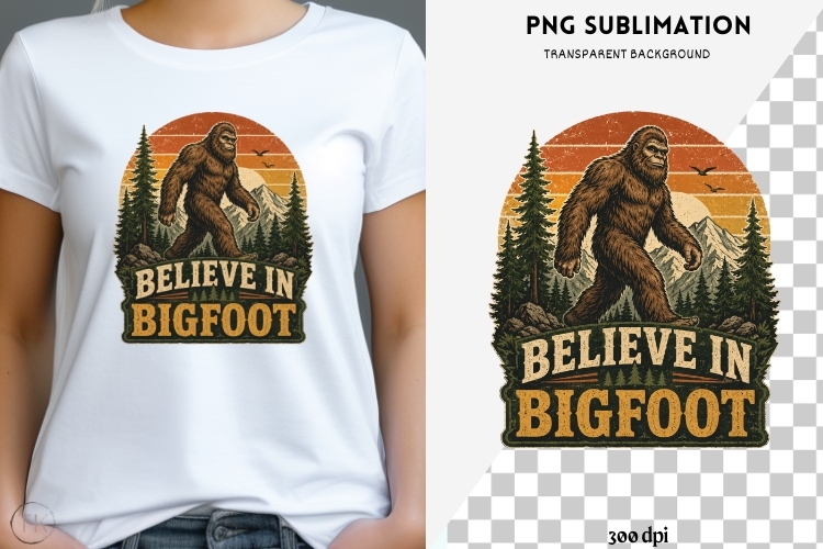 Big foot png design for T-shirts