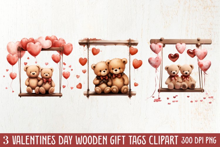 Valentine Animal On Swings Clipart, Valentine Animal Clipart