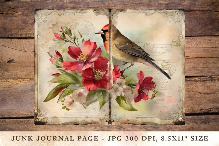 Printable Junk Journal Pages Bird 1