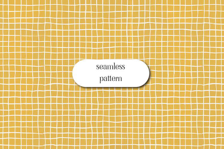 Yellow Watercolor Grid Seamless Pattern Digital Paper example image 1