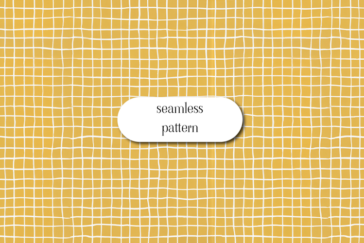 Yellow Watercolor Grid Seamless Pattern Digital Paper
