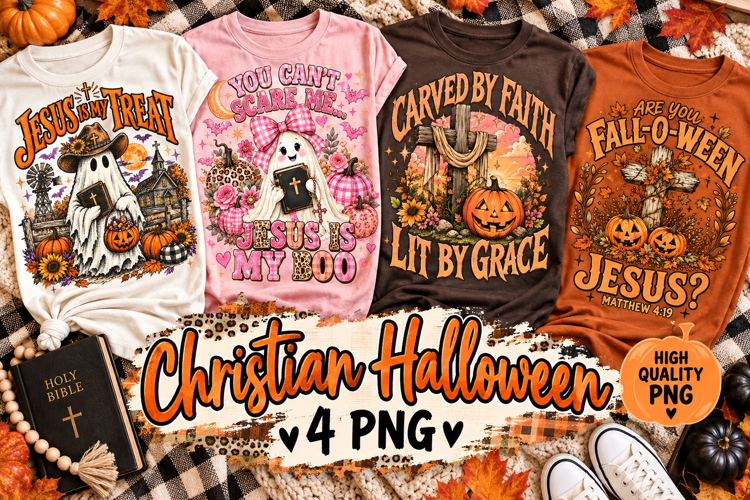 Christian Halloween PNG, Faith Fall Jesus Pumpkin Sayings