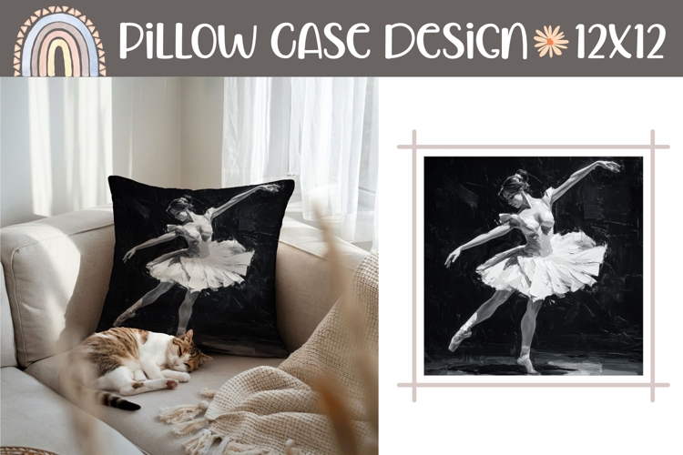 Ballerina Pillow Design, Art Pillow Sublimation