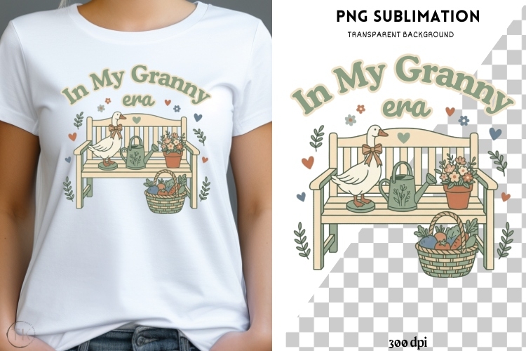 In My Granny Era PNG | Vintage Goose Garden Design