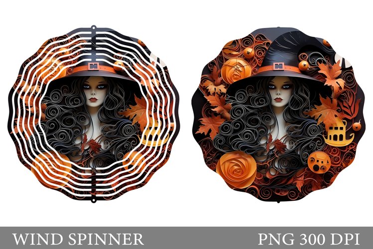 Witch Wind Spinner Design. Halloween Wind Spinner