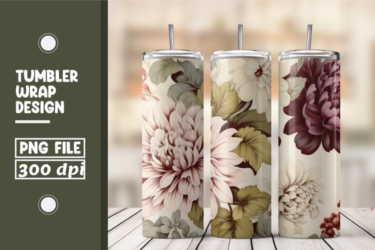 Colorful Flower Tumbler Warp Design