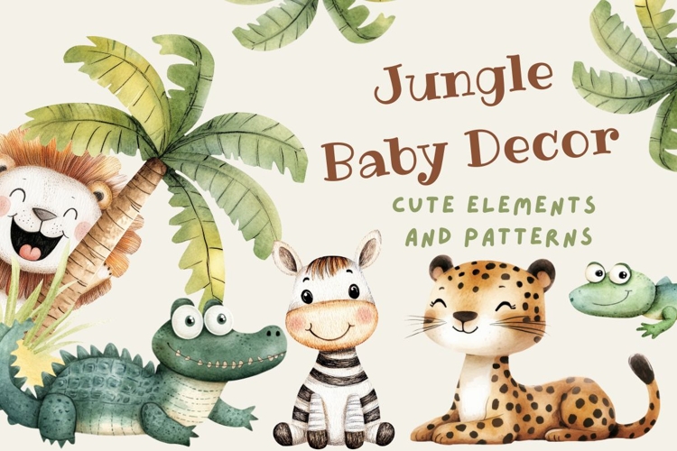 Watercolor Safari Animals Clipart and Patterns