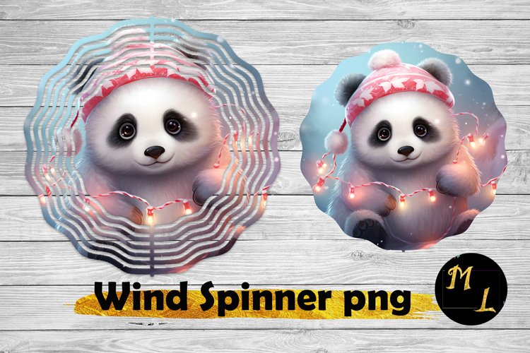 Panda Wind Spinner sublimation,Winter Wind Spinner wrap
