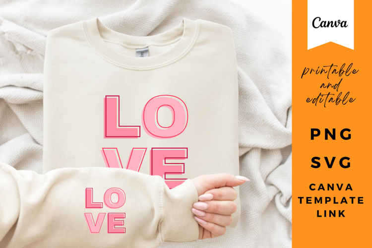 Cute Layered LOVE Block Font SVG/PNG/Canva Template