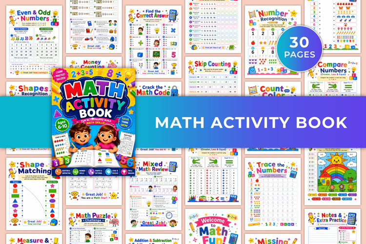Math Activity Book for Kids | Fun Math Practice, Puzzles