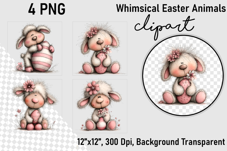 Whimsical Easter Animals Clipart