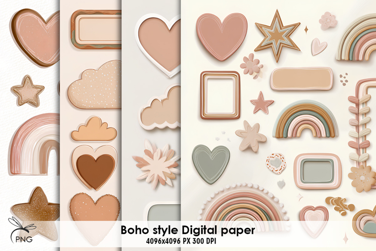 Boho style digital paper