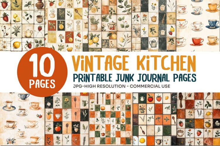 Vintage Kitchen Junk Journal Pages example image 1