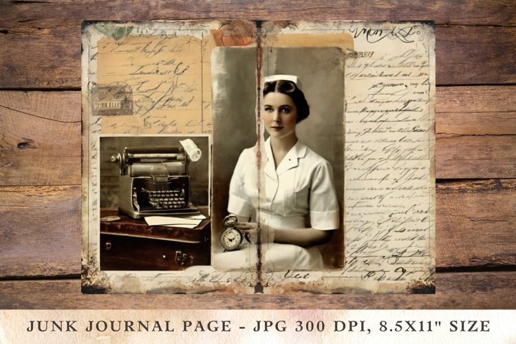 Printable Junk Journal Pages nurse 3 example image 1