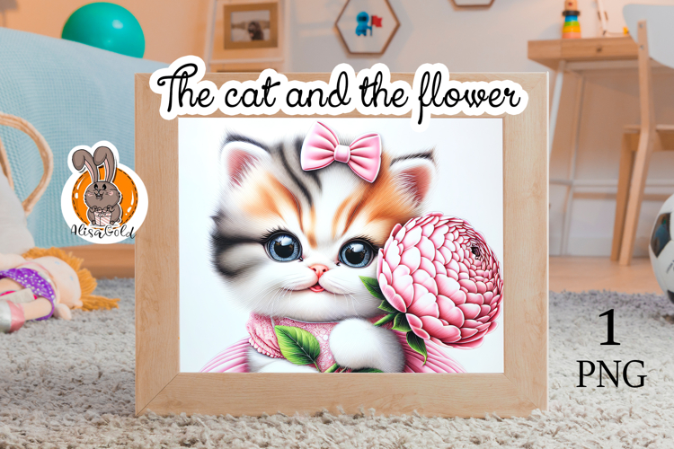 The cat and the flowers