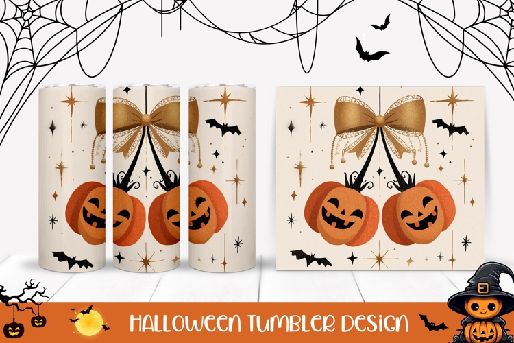 Funny Halloween Pumpkins Tumbler, Halloween Bats Tumbler
