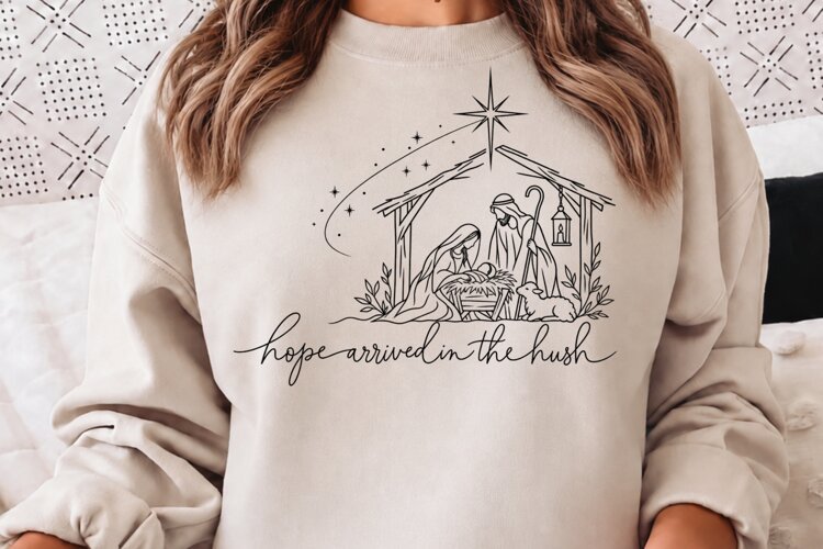 Joy Beneath the Guiding Star PNG, Shepherd and Lamb Christma example image 1