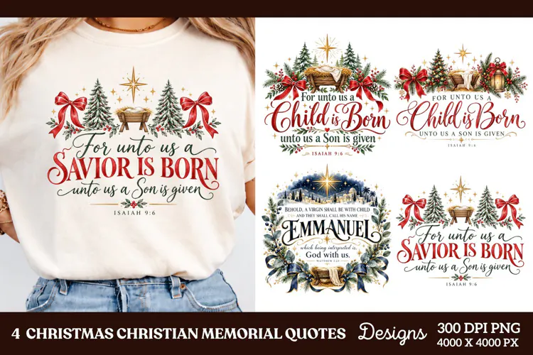 4 Christian Christmas Quote PNG Designs, 4 Christmas Faith Q
