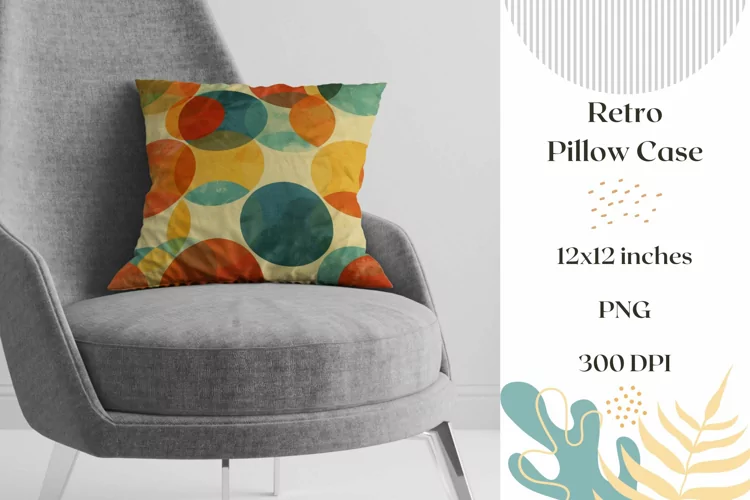 Retro Pillow Case Sublimation, Retro Pillowcase Template