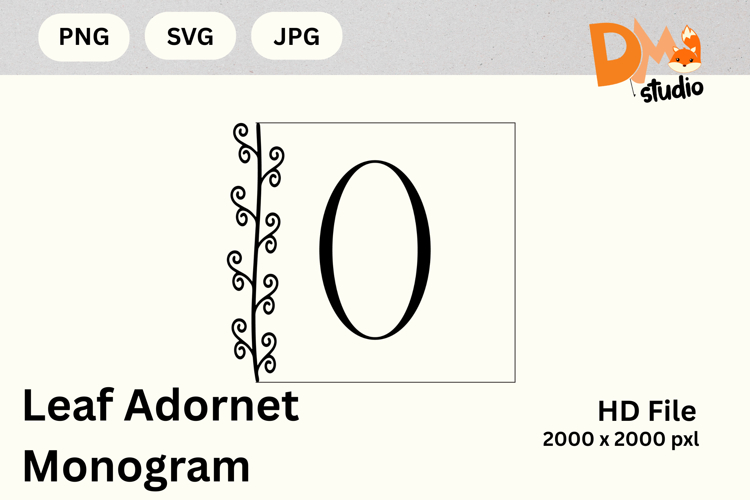 Leaf Monogram Svg Image 5
