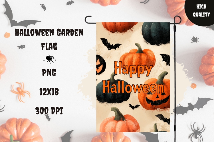 Halloween Pumpkins Garden Flag, Happy Halloween Garden Flag