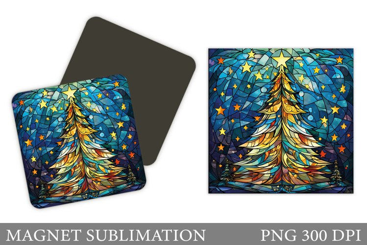 Christmas Tree Magnet Sublimation. Christmas Square Magnet