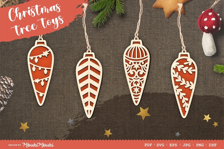 Christmas tree toys 5 / laser cut file / SVG