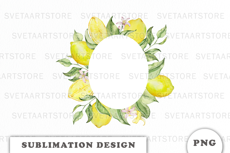 Watercolor Lemons Frame png