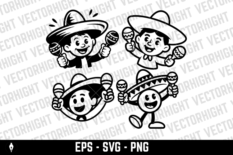 mascot of a smiling person wearing a large sombrero