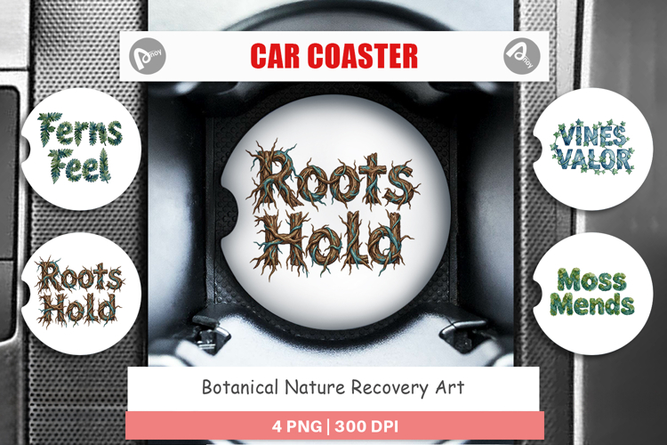 Botanical Nature Recovery Car Coaster