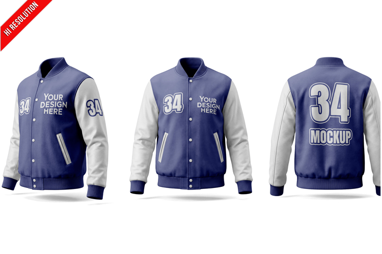 Varsity Bomber Jacket Mockup