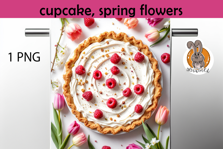 cupcake, spring flowers