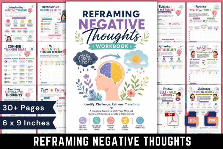 Reframing Negative Thoughts Workbook example image 1